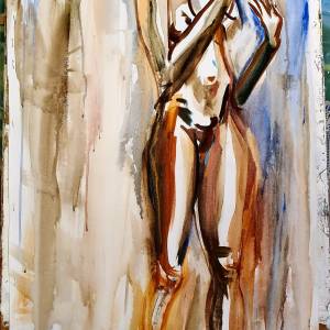 Aktmalerei. Nue. Nude. Обнажёнка. 100 x 55 cm